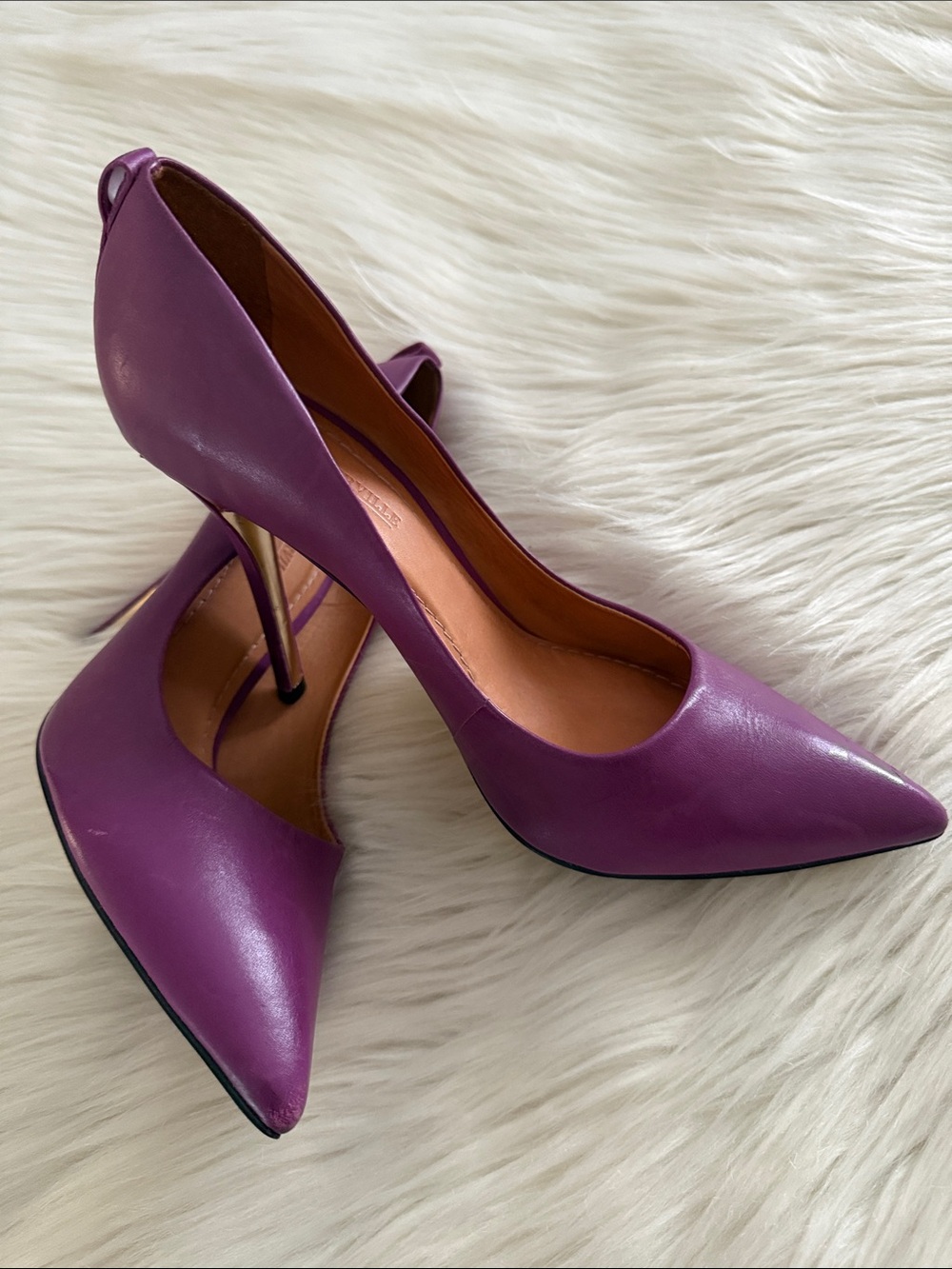 Purple Pointed-Toe Stiletto Pumps